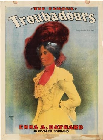 DESIGNER UNKNOWN. [FAMOUS TROUBADOURS.] Two posters. Circa 1900. Sizes vary.